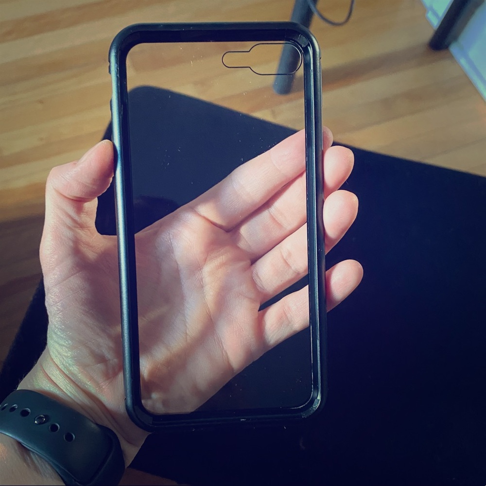 Clear phone case with black for iPhone 7 Plus